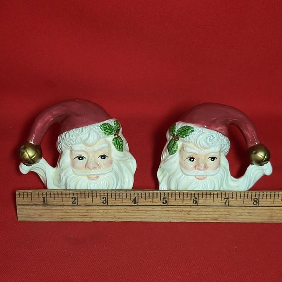 VTG Fitz and Floyd Christmas Holiday Santa Claus Face Salt & Pepper Shaker Set - Picture 11 of 13